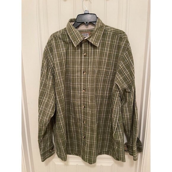 C.E. Schmidt Workwear‎ Mens Green & White Plaid Button-Up Shirt XL - Picture 1 of 11